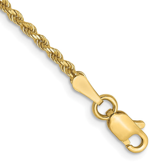 14K 1.75mm Diamond-Cut Rope Chain 8  inches