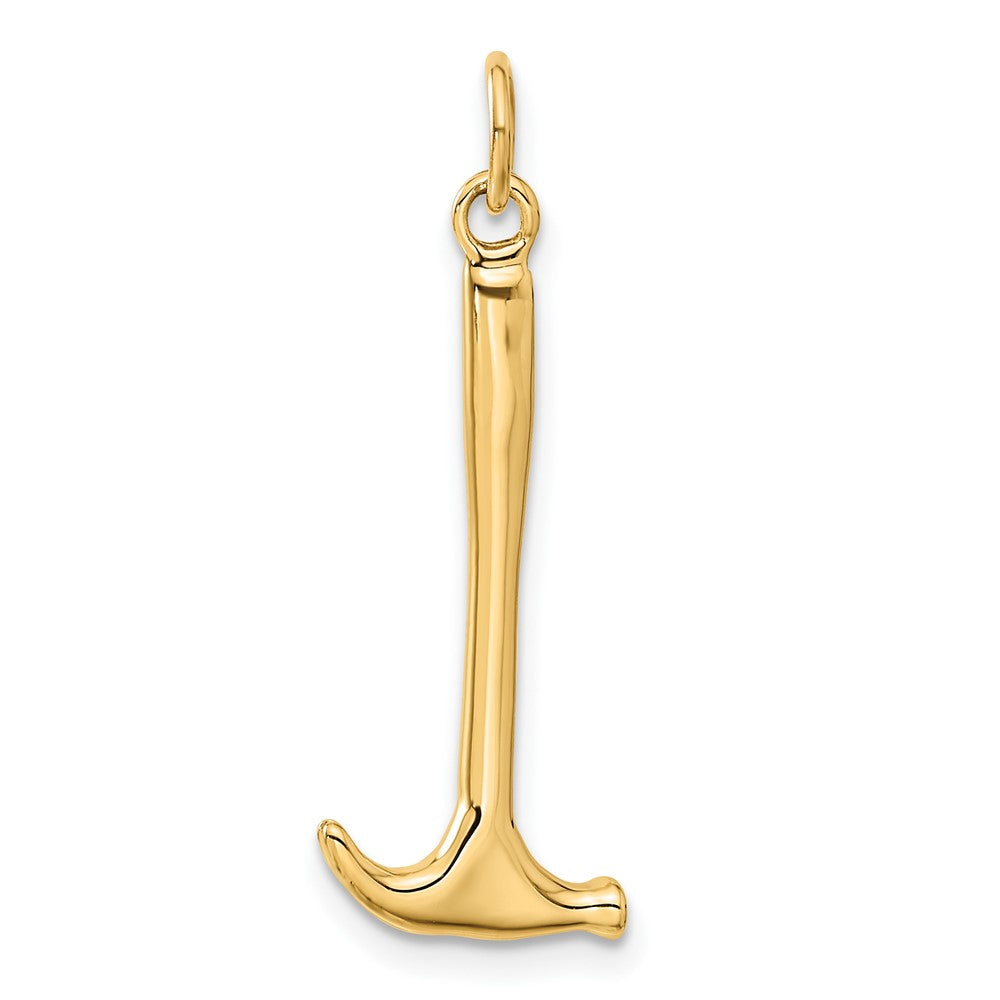 14K 3D Hammer Charm Yellow Gold