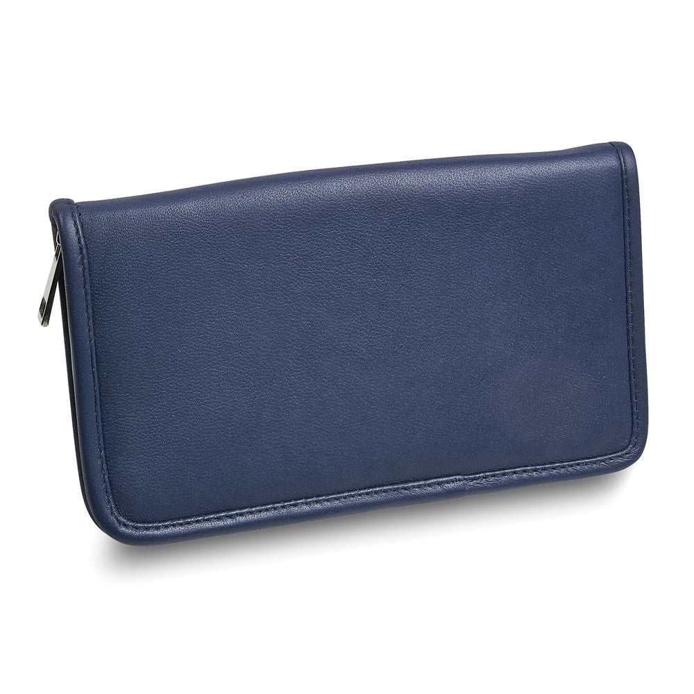 Blue Leather Zip Around Jewelry Wallet GM17751