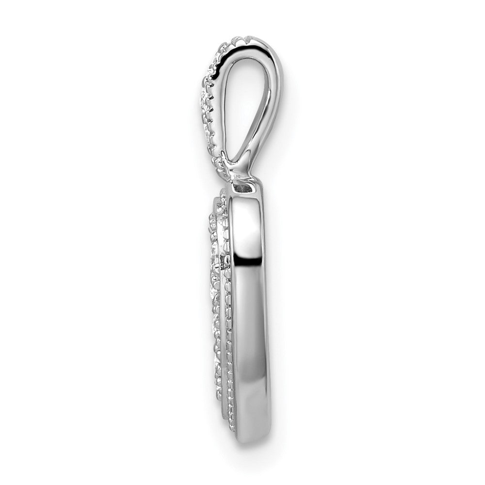 14k White Gold 3/8 carat Lab Grown Diamond VS/SI+ G+ Framed Heart Pendant