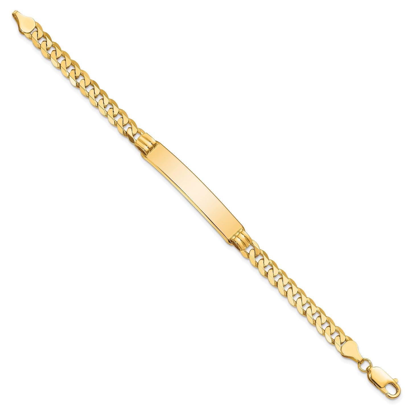 Primal Gold 14 Karat Yellow Gold Curb Link ID Bracelet