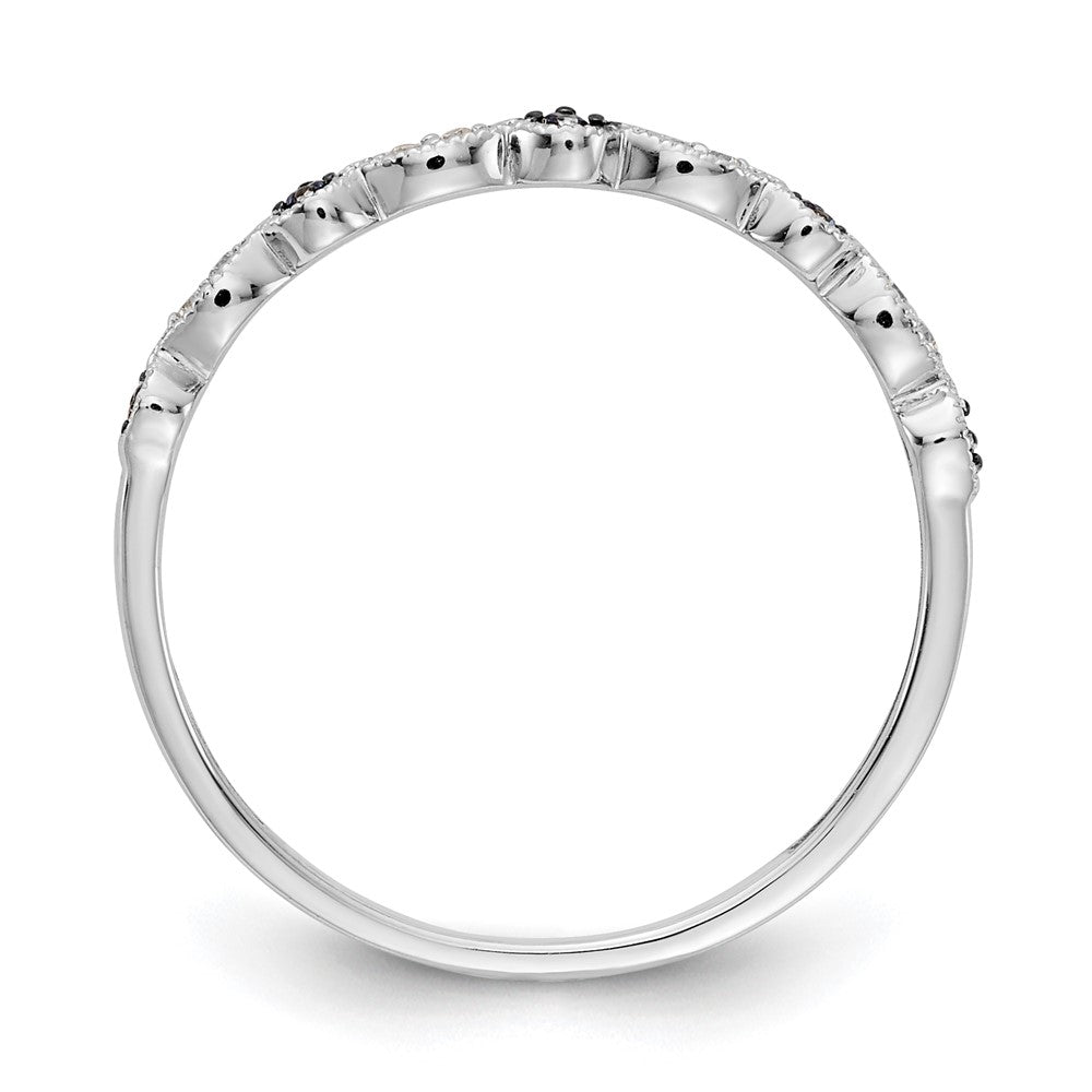 10k White Gold Blue/White Diamond Fancy Band Size 6.75