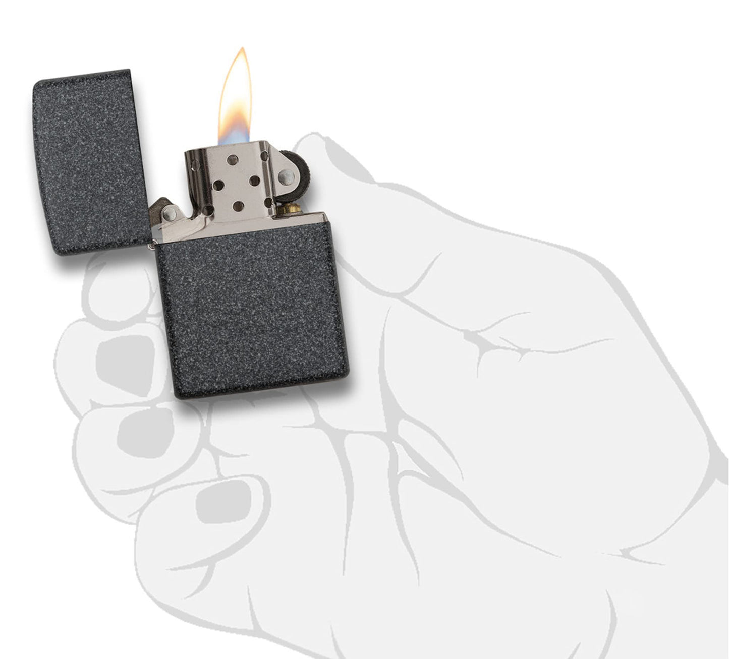 Zippo Classic Iron Stone Metallic Pocket Lighter 211