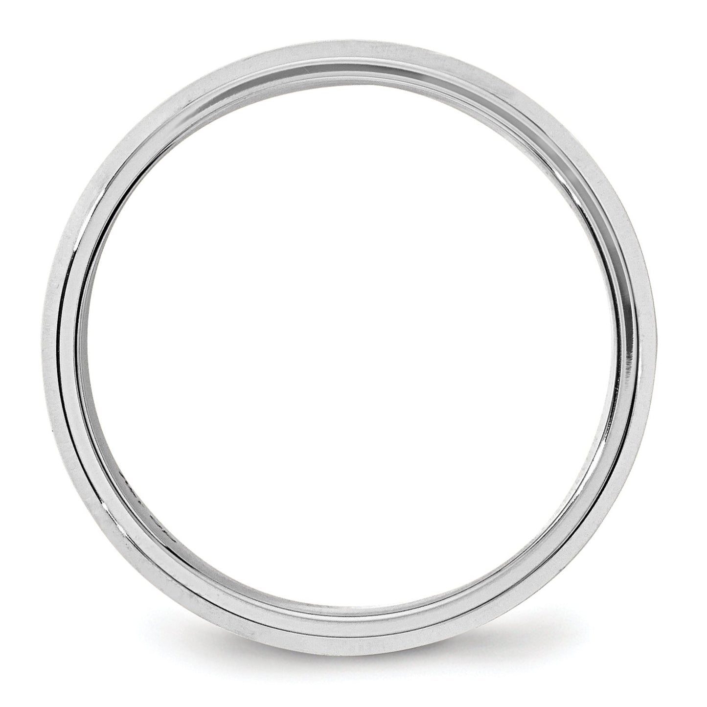 10k White Gold 6mm Beveled Edge Comfort Fit Wedding Band Size 10.5