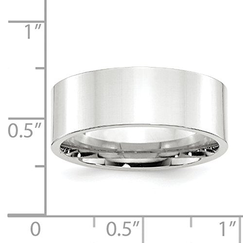 10k White Gold 8mm Standard Weight Flat Comfort Fit Wedding Band Size 14