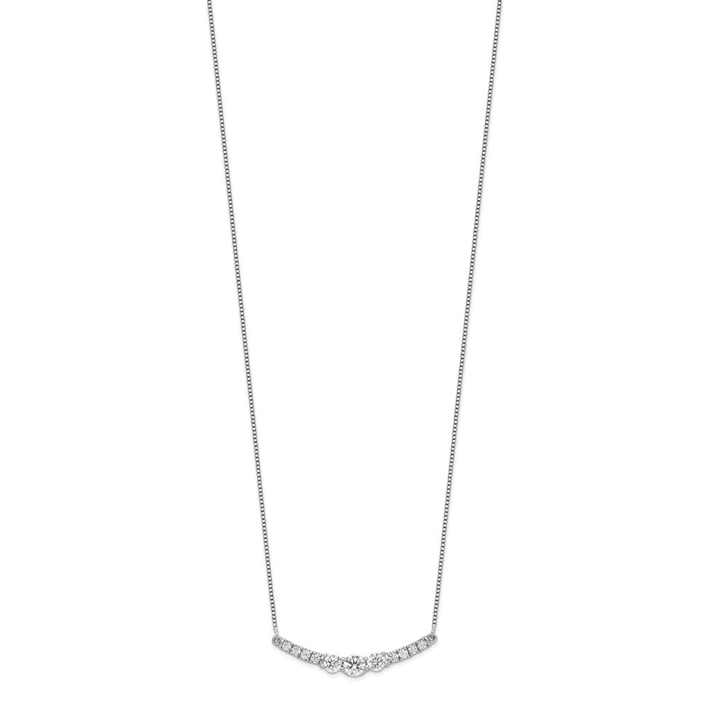 14k White Gold 3/4 carat Lab Grown Diamond VS/SI+ G+ 18 inch Fancy Bar Necklace