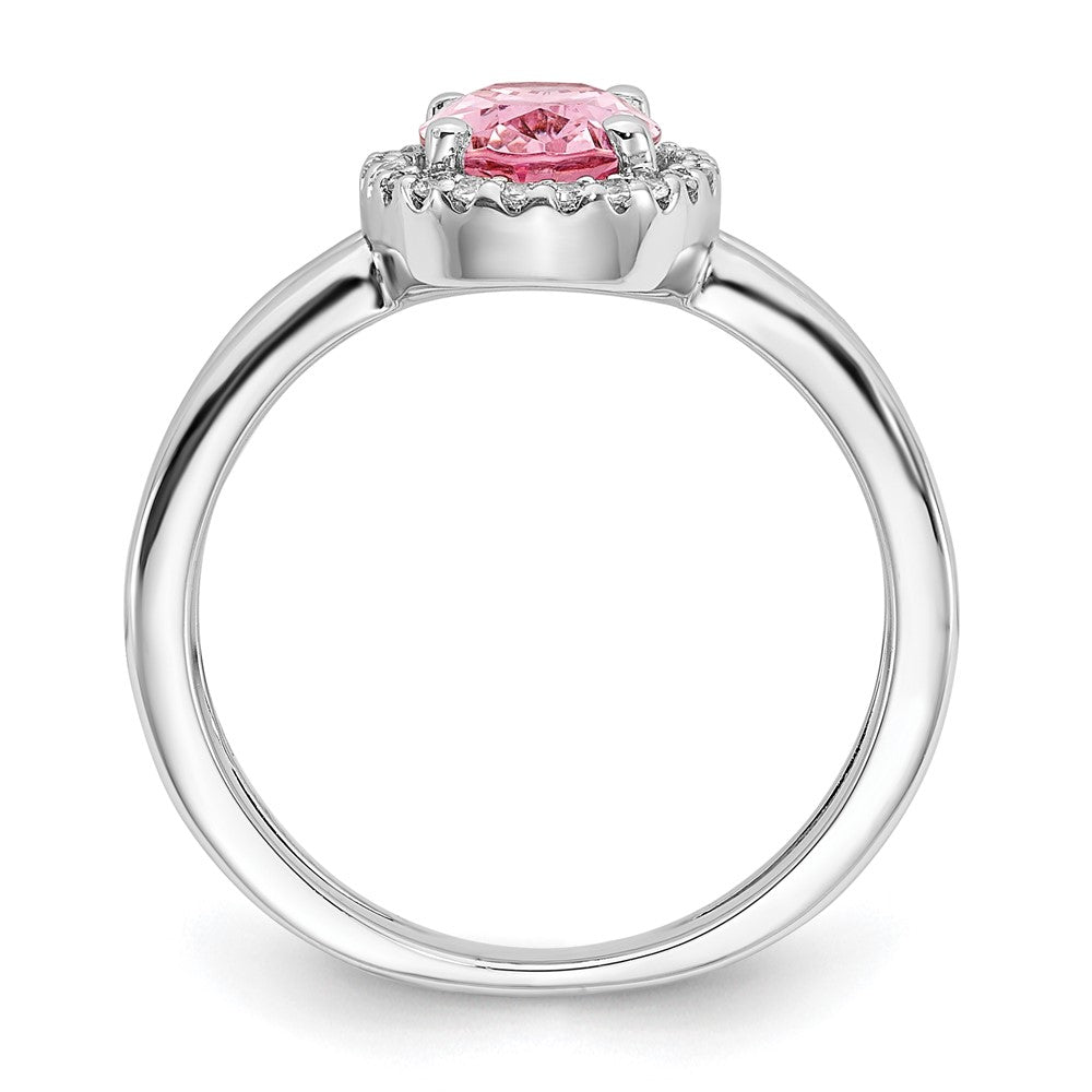 Sterling Silver Pink CZ/CZ