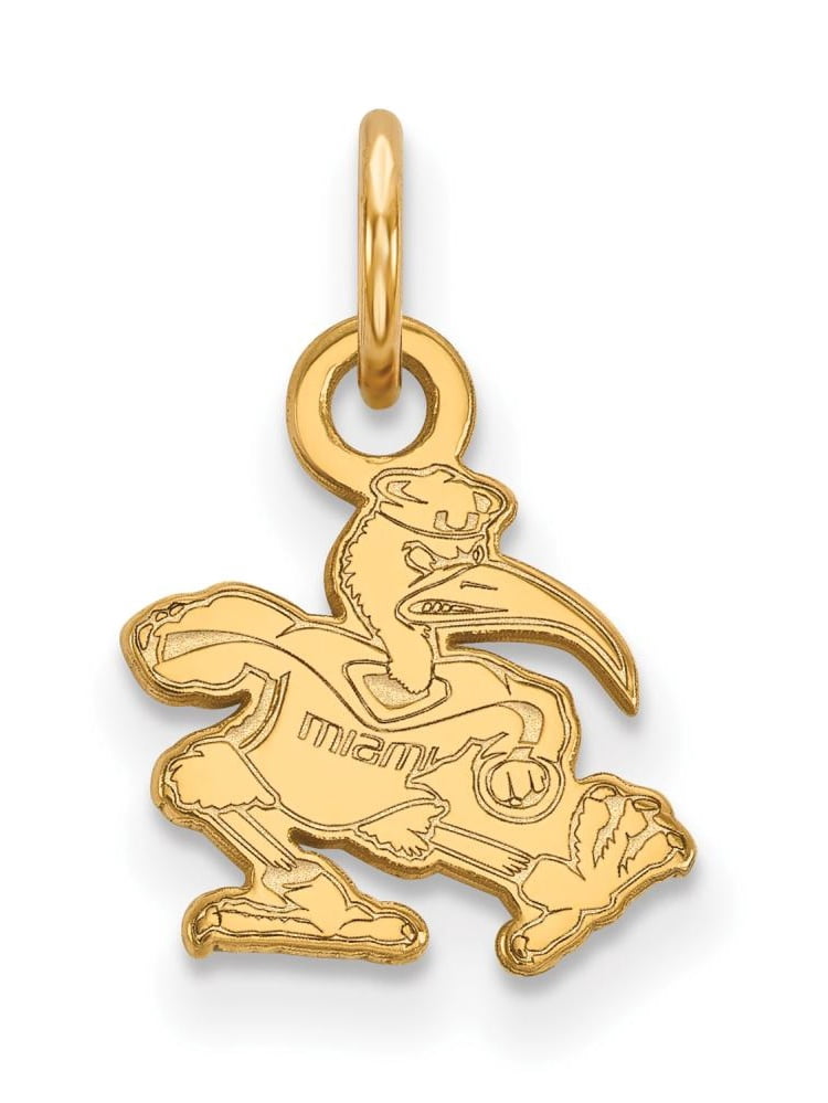 10k Gold LogoArt University of Miami Florida Sebastian Extra Small Pendant #Q-1Y043UMF