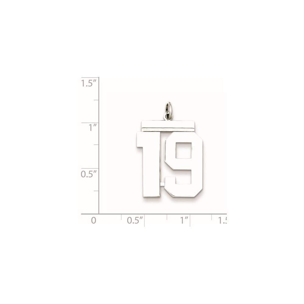 Sterling Silver/Rhodium-plated Polished Number 19 Charm Q-QPL19