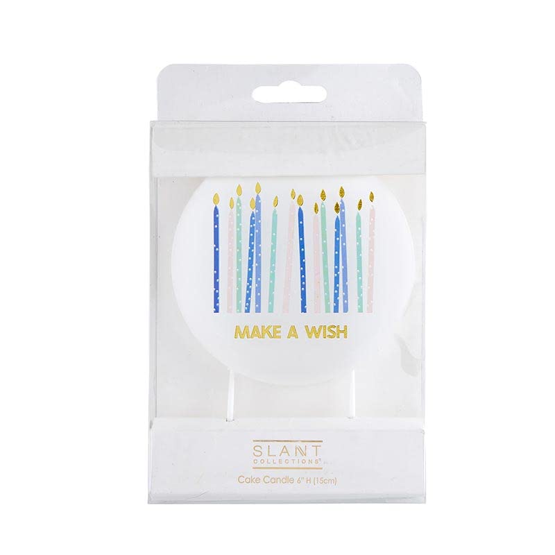 Round Make A Wish Cake Candle