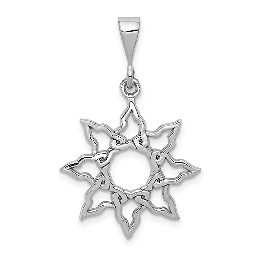 14k White Gold Sun Charm