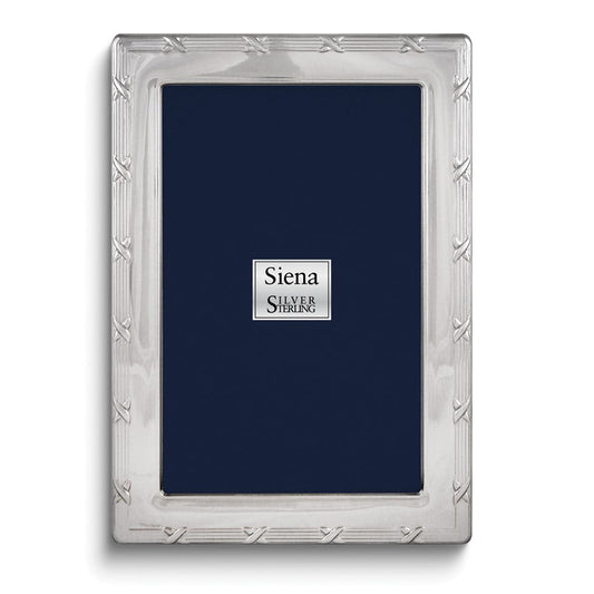 Bilaminate Sterling Silver Reed and Ribbon 5x7 Frame QGM7120