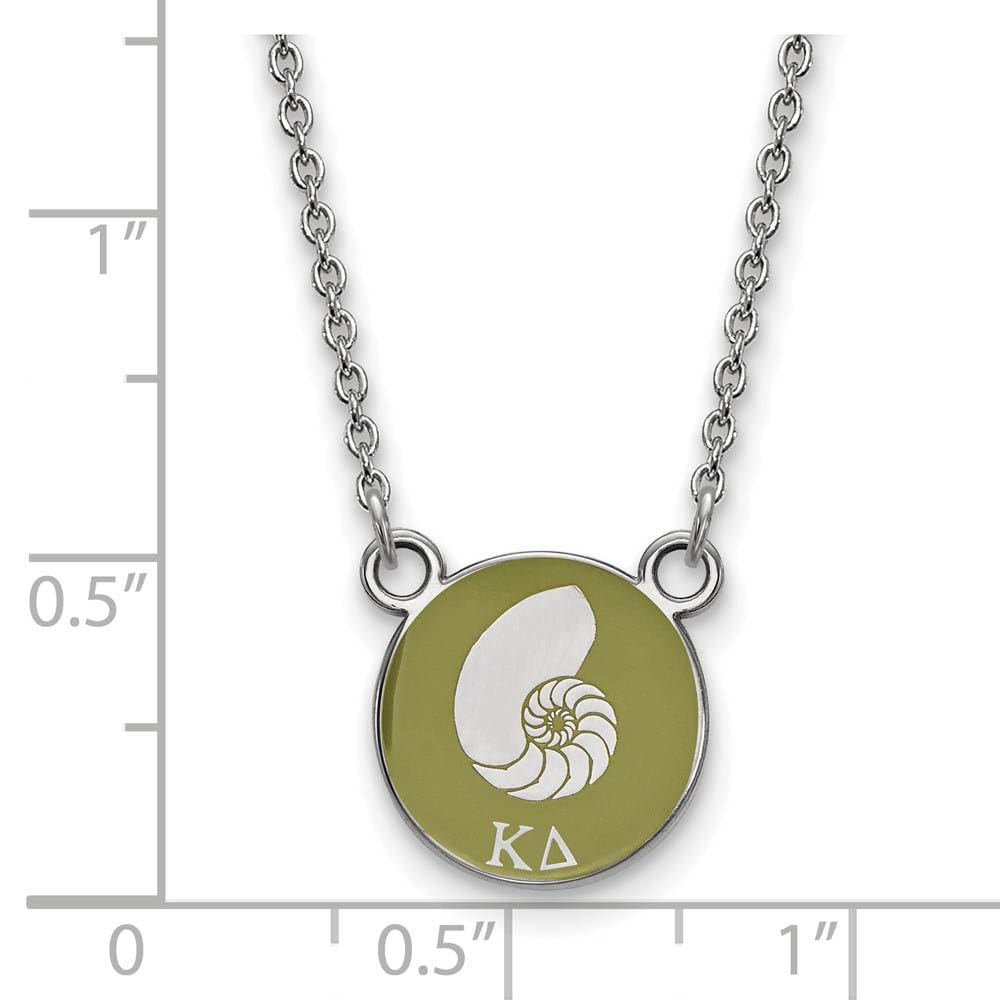 Sterling Silver 18in Official Licensed Greek Sororities Kappa Delta (??) XS Enamel Pendant w/Necklace