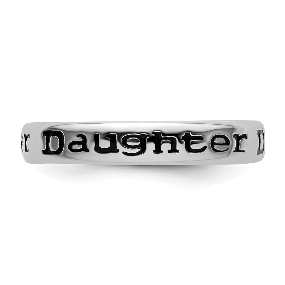 Sterling Silver Stackable Expressions Polished Enameled Daughter Ring Size -10