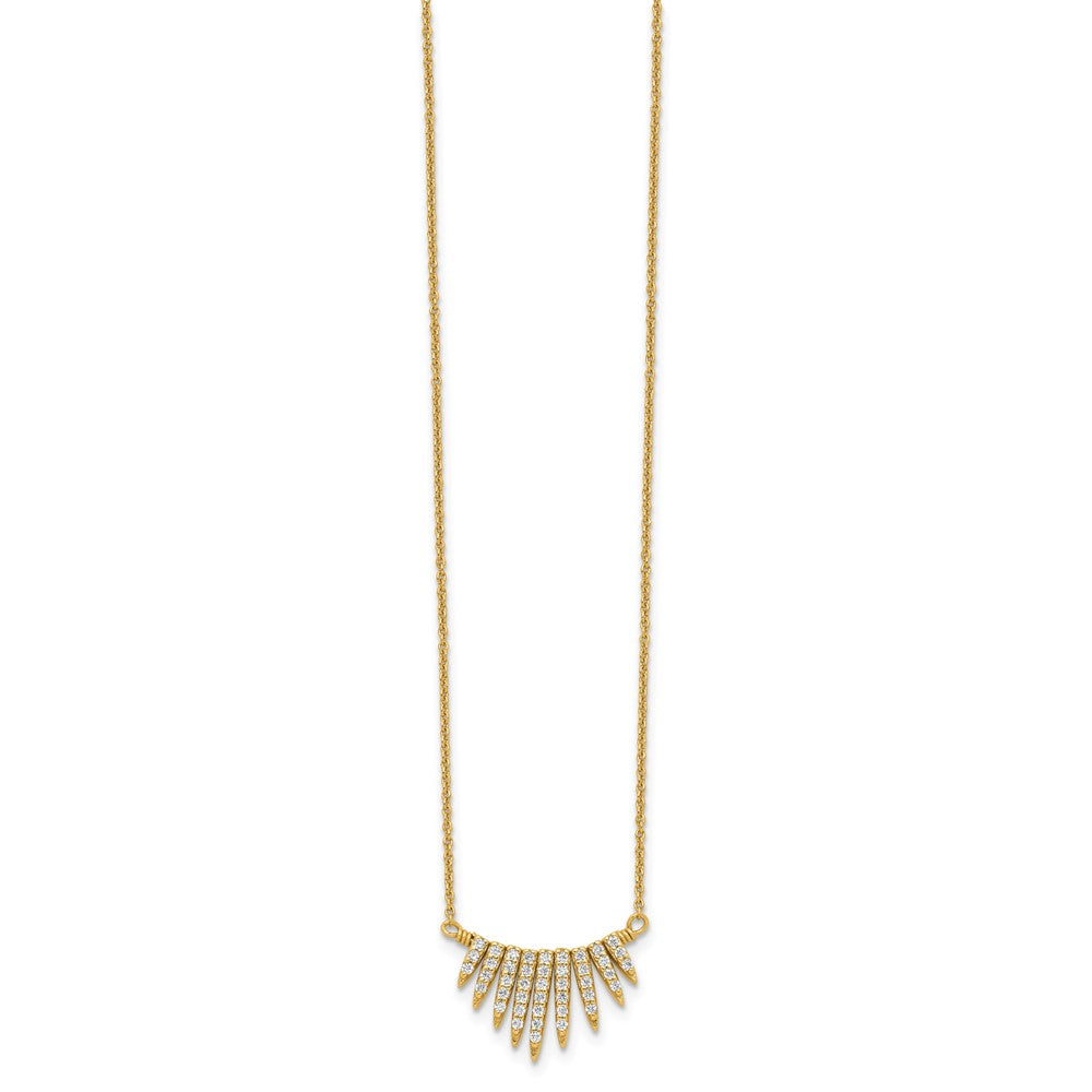 Sterling Silver Gold-tone CZ Necklace 18 Inches
