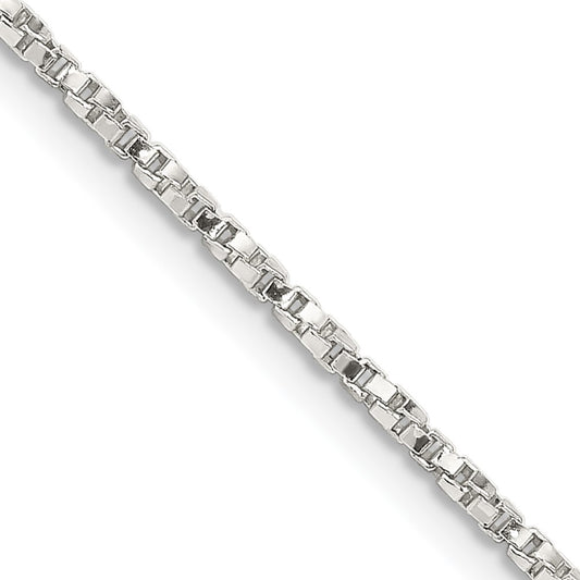 Sterling Silver 1.35mm Twisted Box Chain 22 Inches