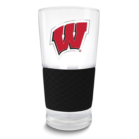 Collegiate University of Wisconsin Score 22 oz. Pint Glass with Silicone Grip
