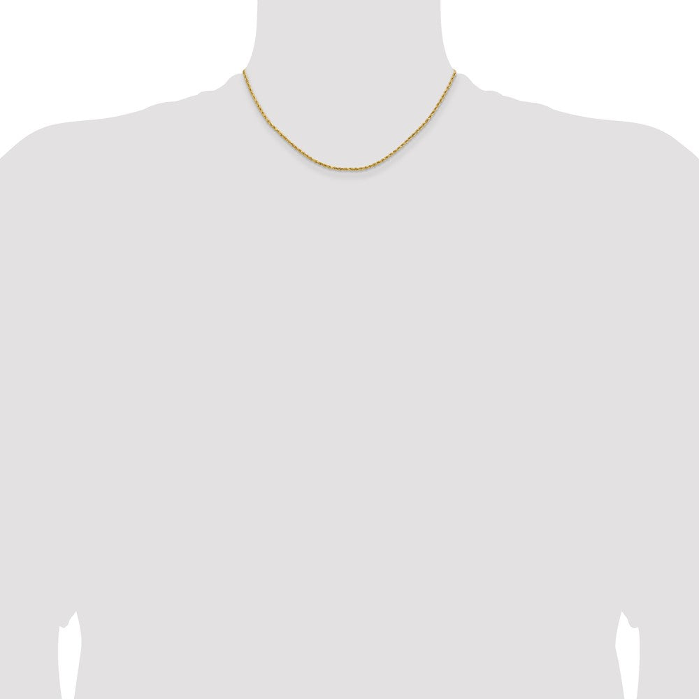 14k 1.8mm Lightweight D/C Rope with Lobster Clasp Chain