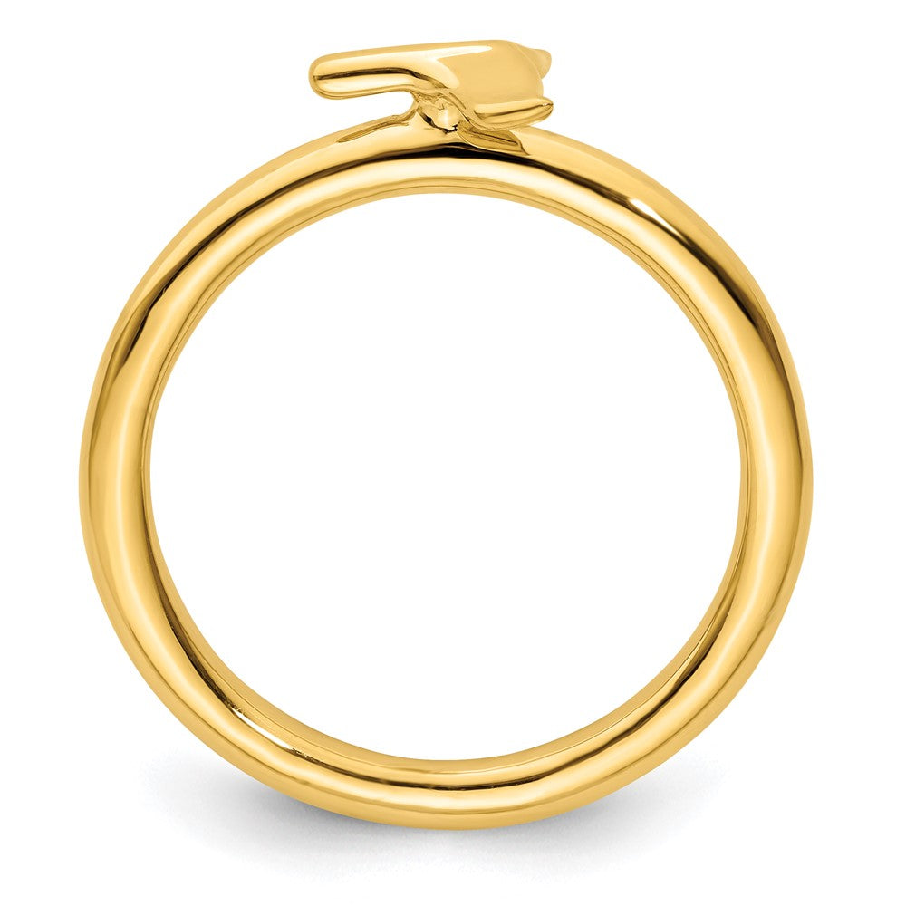 Sterling Silver Stackable Expressions Gold-plated Polished Whale Tail Ring