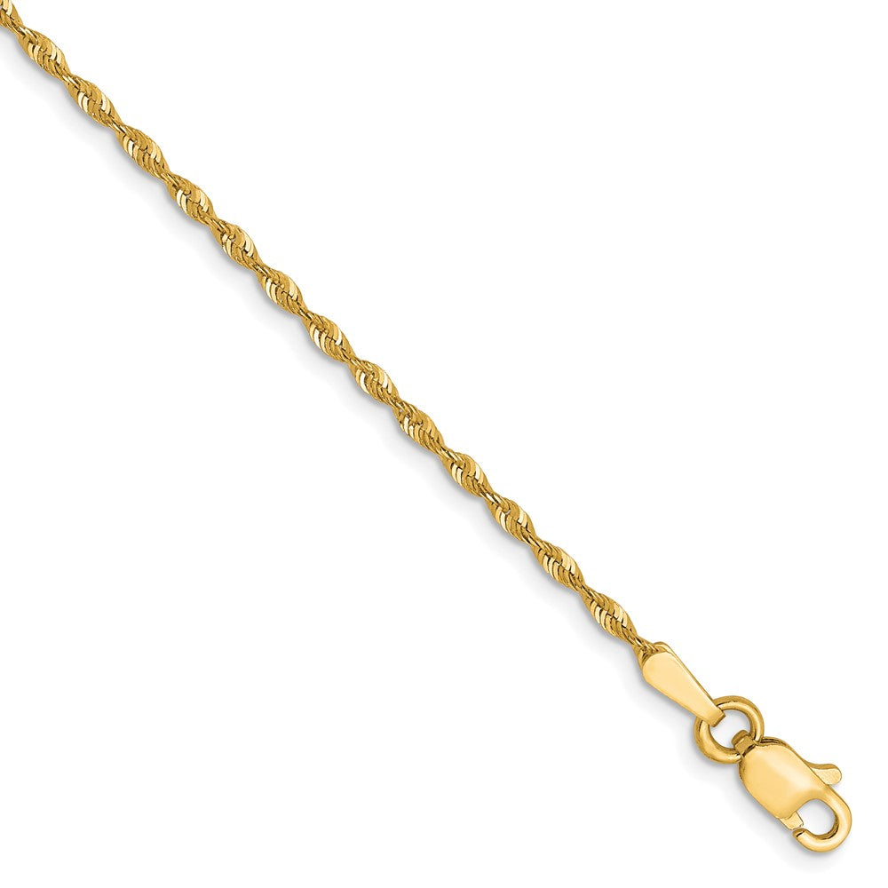 10K 1.5mm Diamond-Cut Lightweight Rope Chain 7  inches