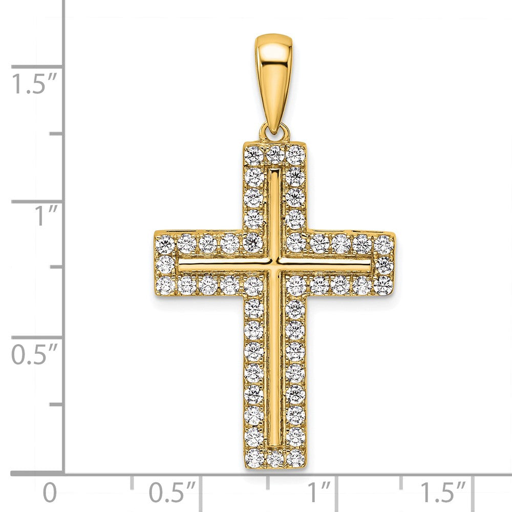 True Origin 14k 1 carat Lab Grown Diamond VS D E F Cross Pendant