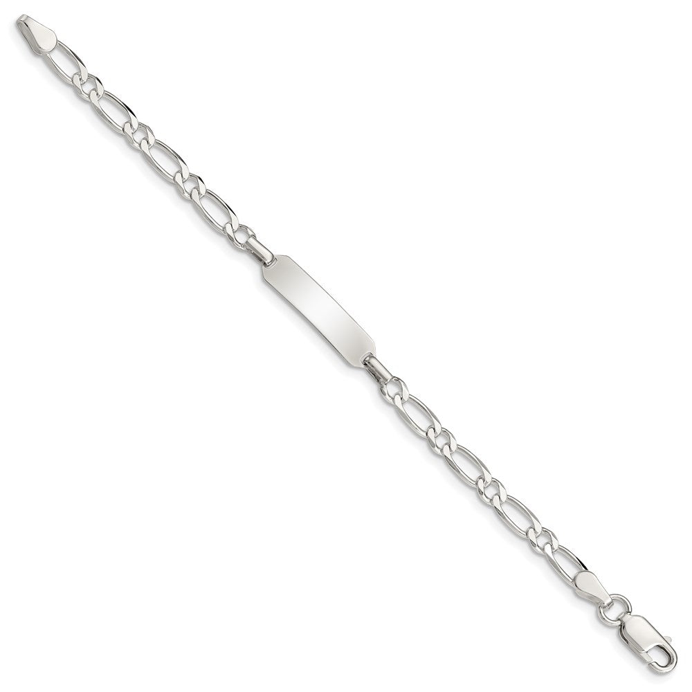 Sterling Silver 6inch Polished Engraveable Childrens ID Bracelet 6 inches