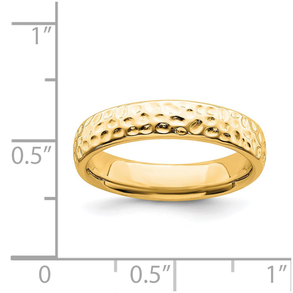 Sterling Silver Stackable Expressions Gold-plated Ring Size -8
