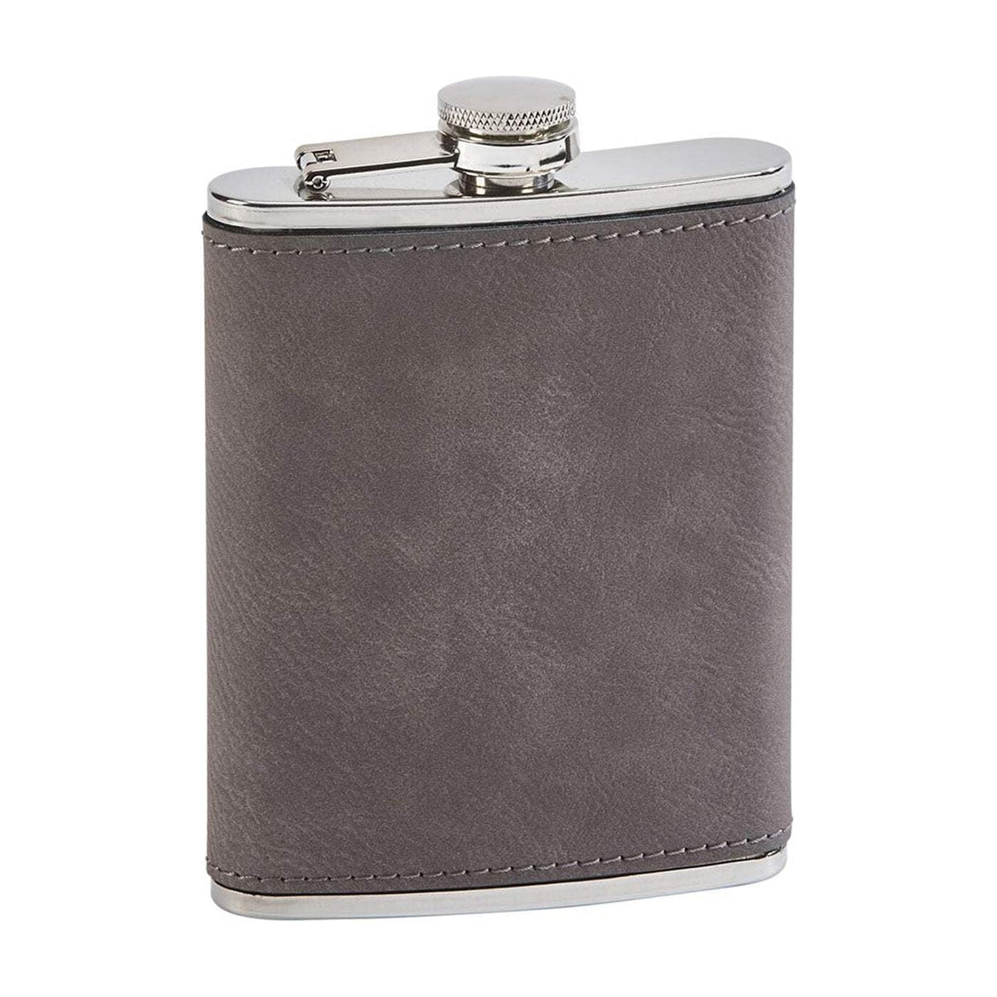 CGI Leatherette Flask Grey 8 Oz Capacity