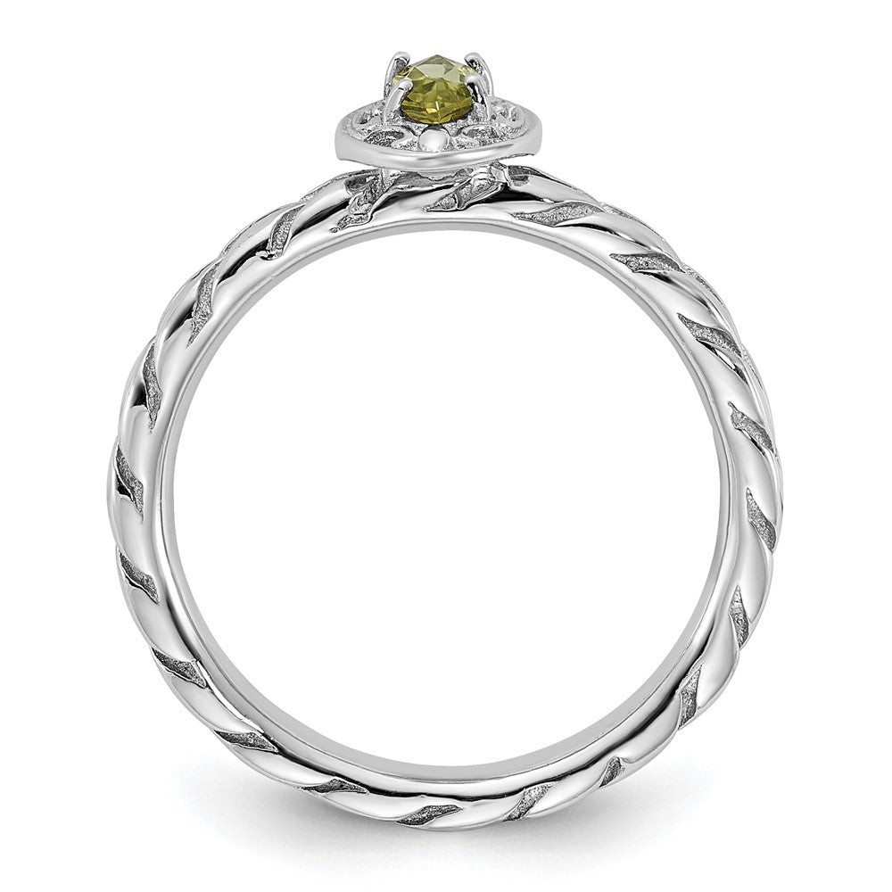 Sterling Silver Stackable Expressions Peridot Ring