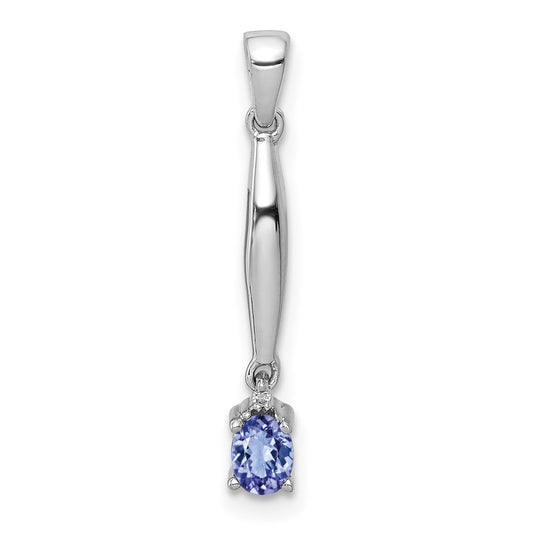 14k White Gold Diamond and .20 Tanzanite Pendant