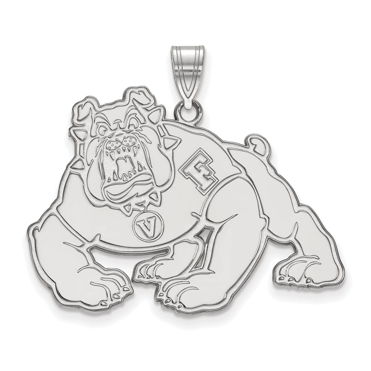 10k White Gold Official Licensed Collegiate California State University (CSU) Fresno XL Pendant