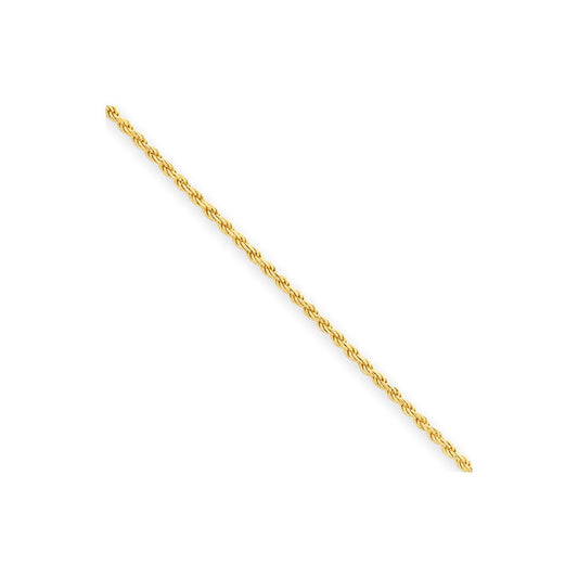 Flash Gold-plated Sterling Silver 1.85mm Diamond-cut Rope Chain 20 Inches