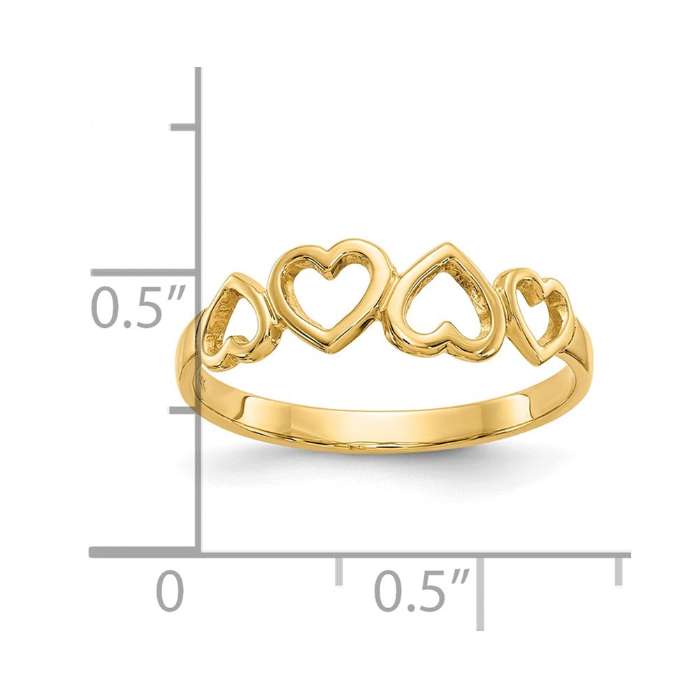 10K Heart Ring Yellow Gold