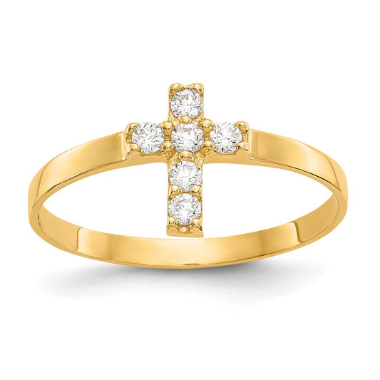 14k Madi K CZ Cross Baby Ring Size 3