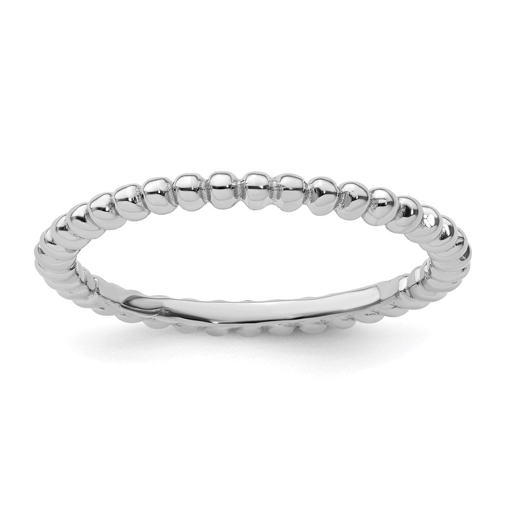 Sterling Silver Stackable Expressions Rhodium Ring Size -7