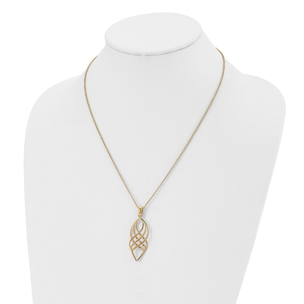 Stainless Steel Polished Yellow IP-plated 20in w/2in ext Necklace