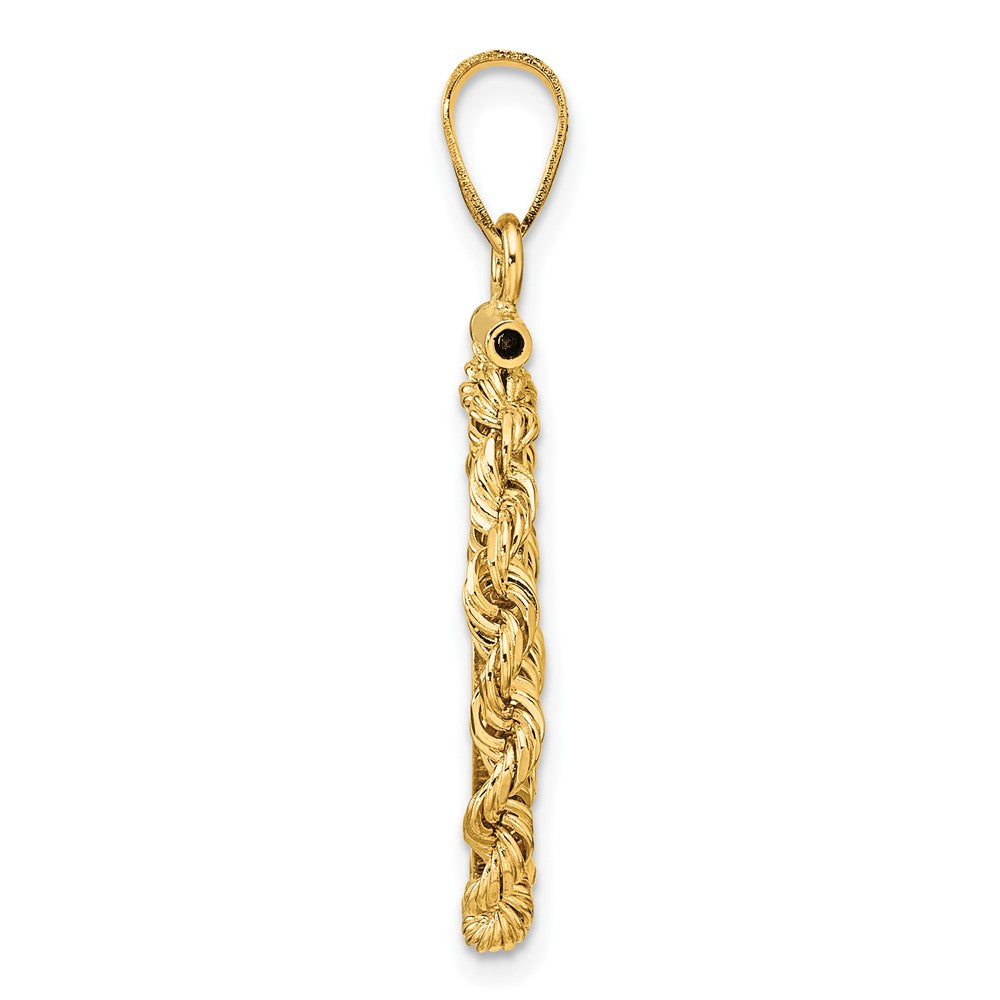 Wideband Distinguished Coin Jewelry 14k Polished Rope 16.5mm x 1.35mm Screw Top Coin Bezel Pendant