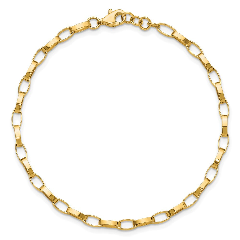 14K Polished Fancy Link with .5in ext. Bracelet 7.5  inches