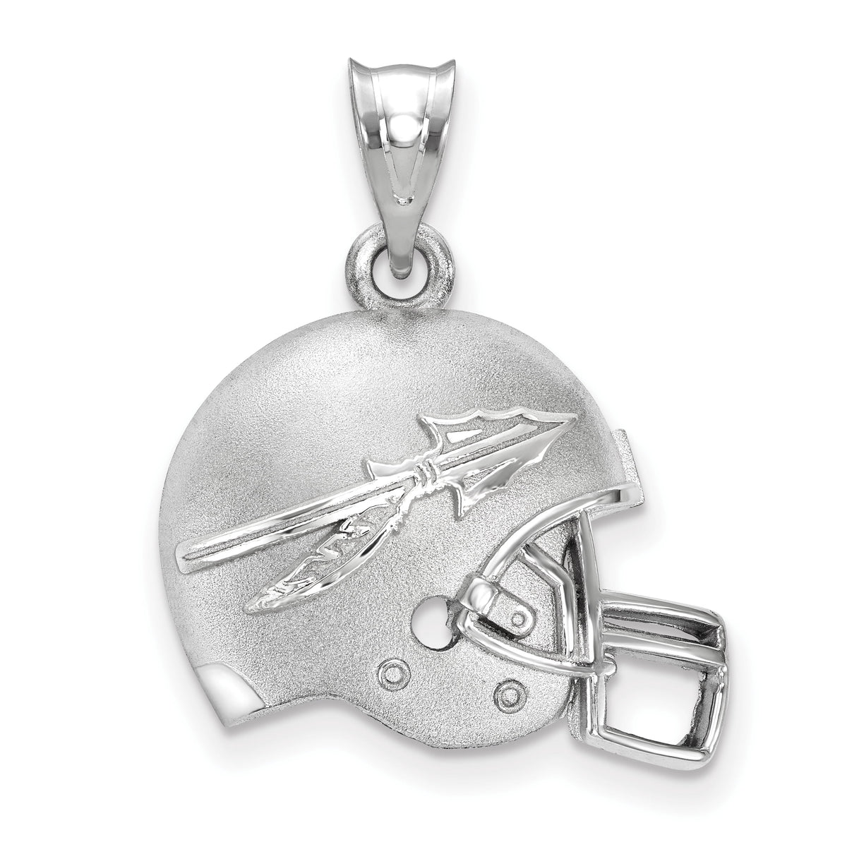 Sterling Silver LogoArt Official Licensed Collegiate Florida State U 3D Football helmet w/Logo Pendant