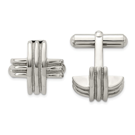 Stainless Steel Fancy X Cuff Links
