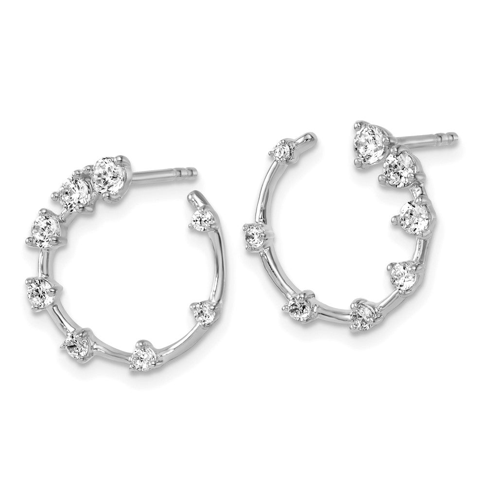 True Origin 14k White Gold 5/8 carat Lab Grown Diamond VS DEF Circular Post Earrings