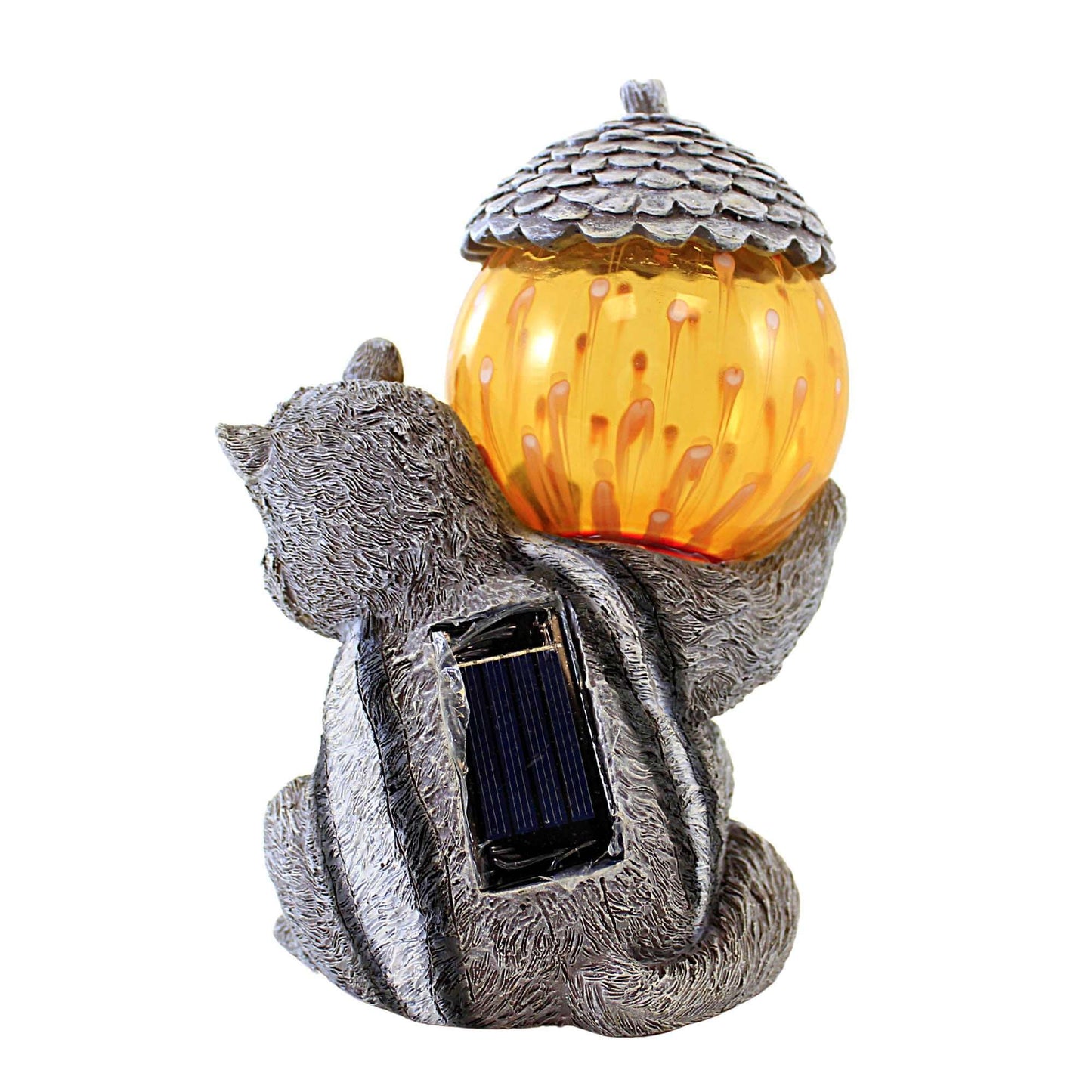 Roman Chipmunk Solar Pudgy Pal - One Garden Statue 8.5 Inch, Polyresin - Acorn Led 14255