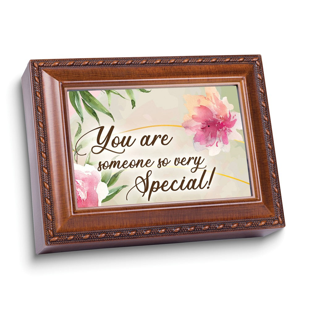 You Are Someone Special Woodgrain Finish Music Velvet Linging Keepsake Box (Plays Wonderful World)