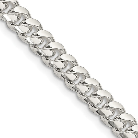 Sterling Silver 7mm Domed w/ Side D/C Curb Chain 26 Inches