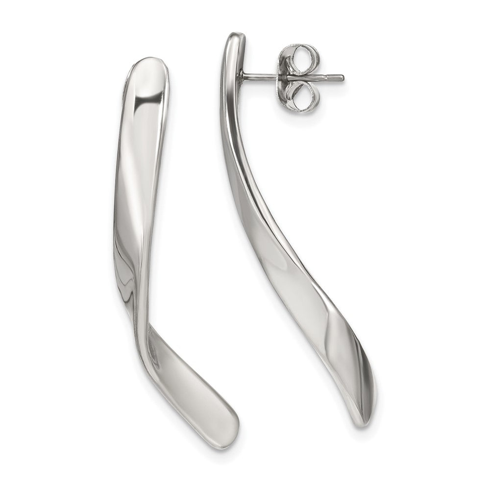Stainless Steel Polished Twisted Post Earrings