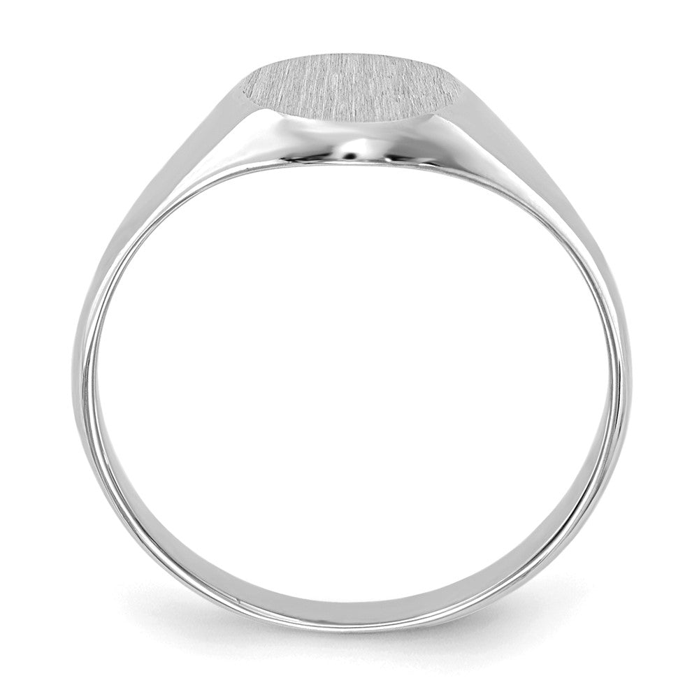 14k White Gold Childs Closed Back Signet Ring Size 5