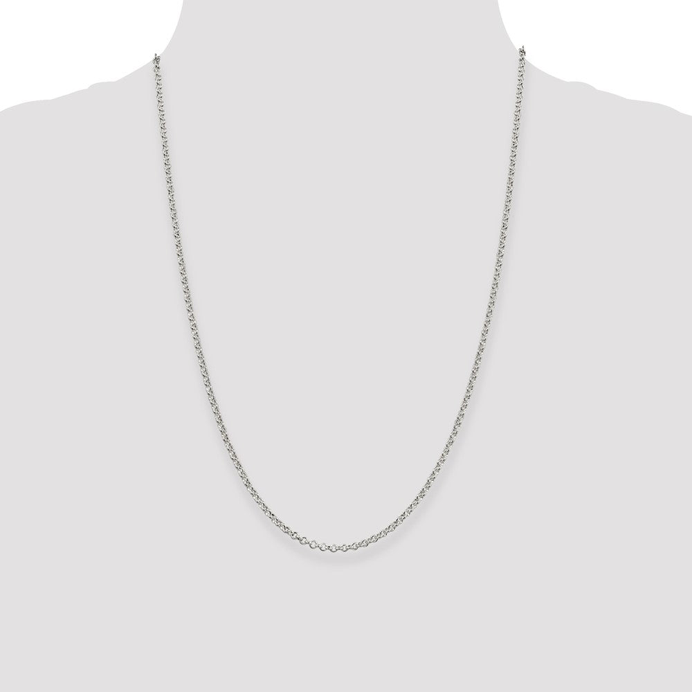 Sterling Silver 2.8mm Rolo Chain 24 Inches