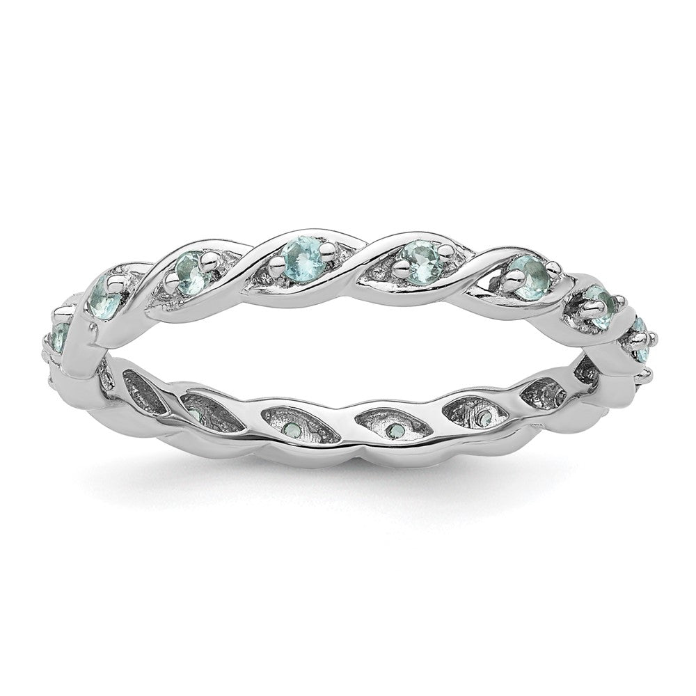 Sterling Silver Stackable Expressions Blue Topaz Ring Size -7