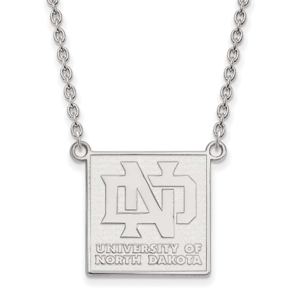 LogoArt Sterling Silver  University of North Dakota Large Pendant with Necklace