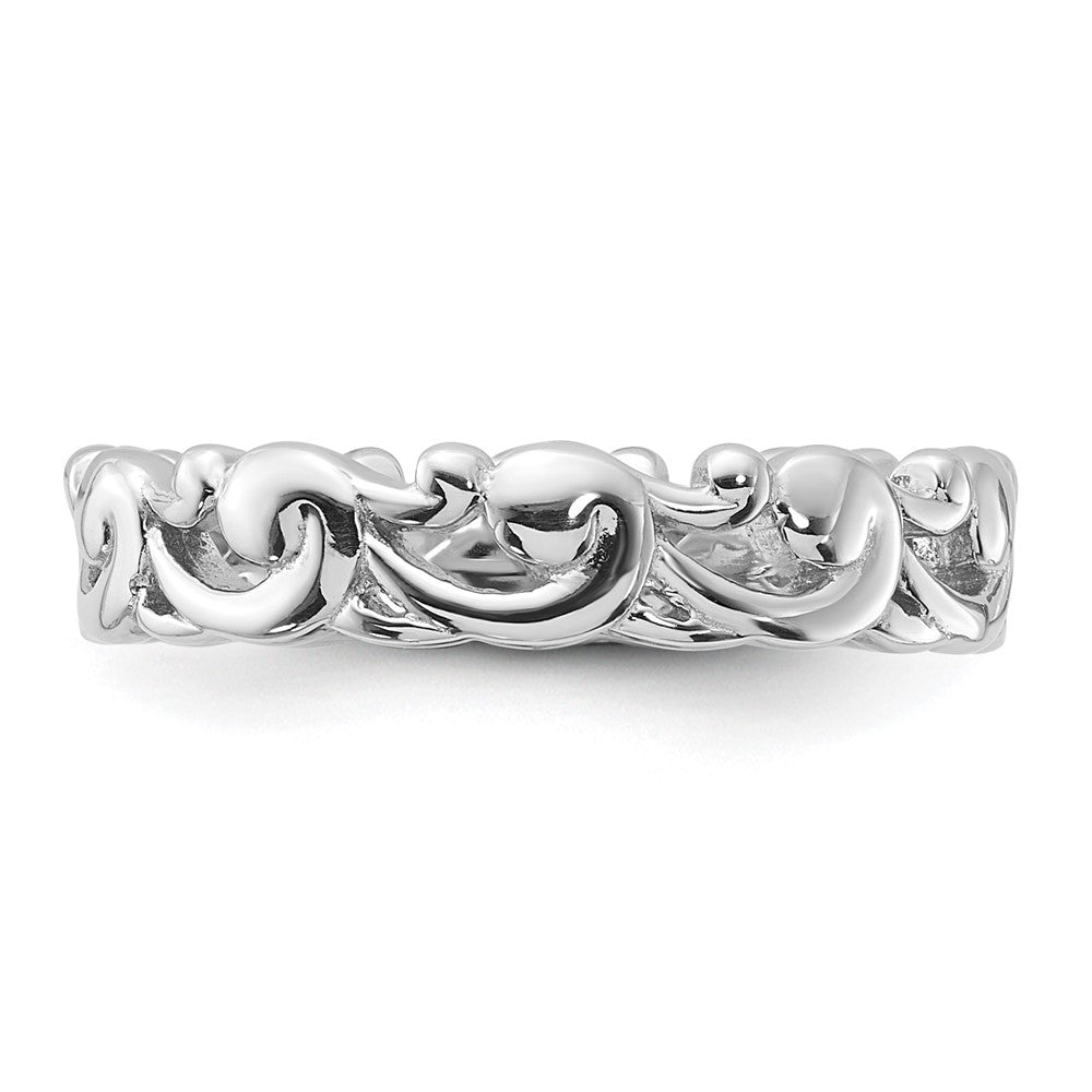 Sterling Silver Stackable Expressions Carved Band Ring